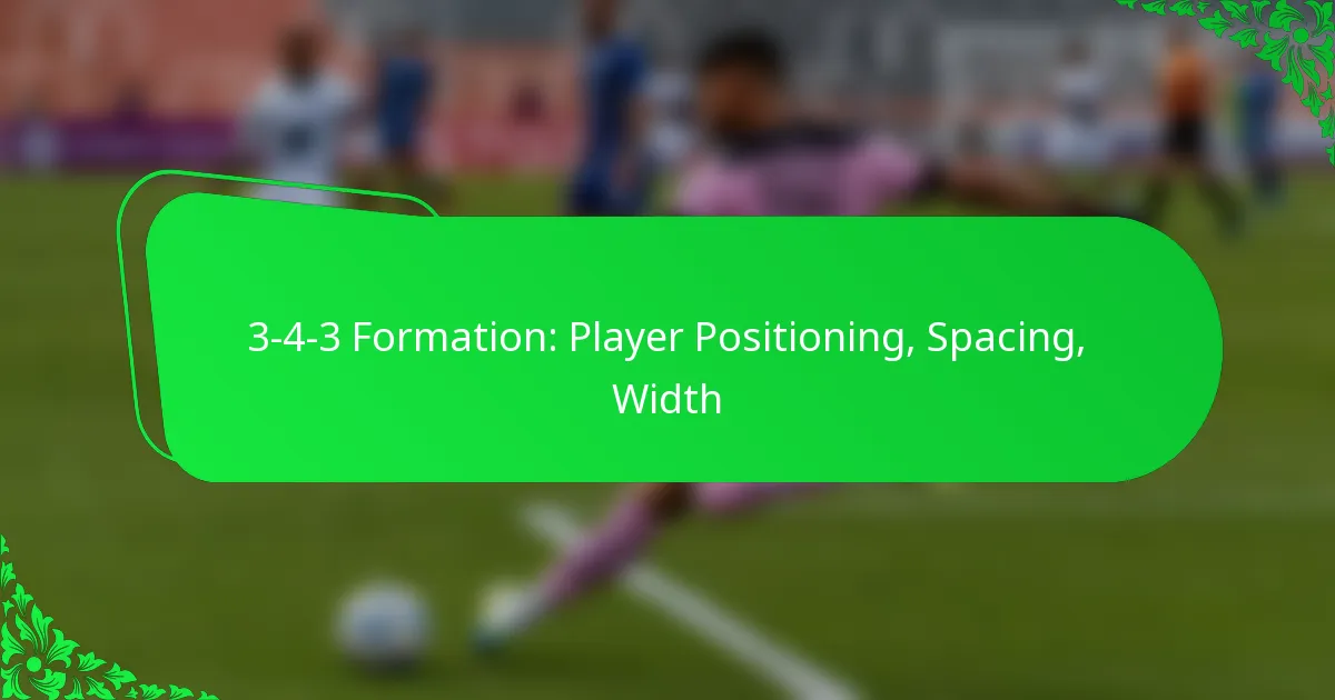 3-4-3 Formation: Player Positioning, Spacing, Width