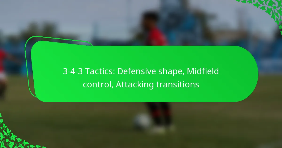 Shape Defence Mastering 3-4-3 Tactics: Defence, Midfield Control, and Attacking Play